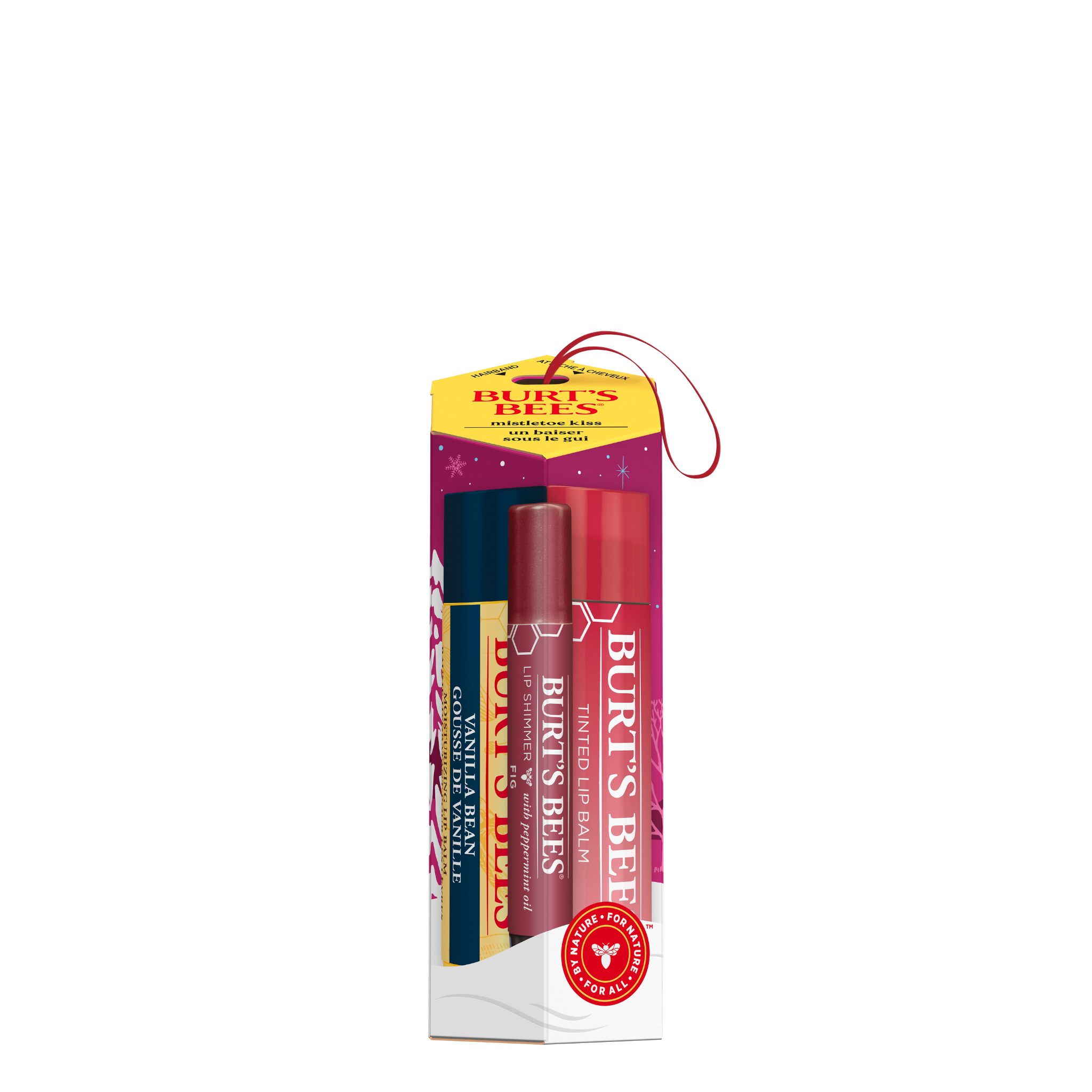 Burt's Bees Mistletoe Kiss Red Lip Balm 3 Pack