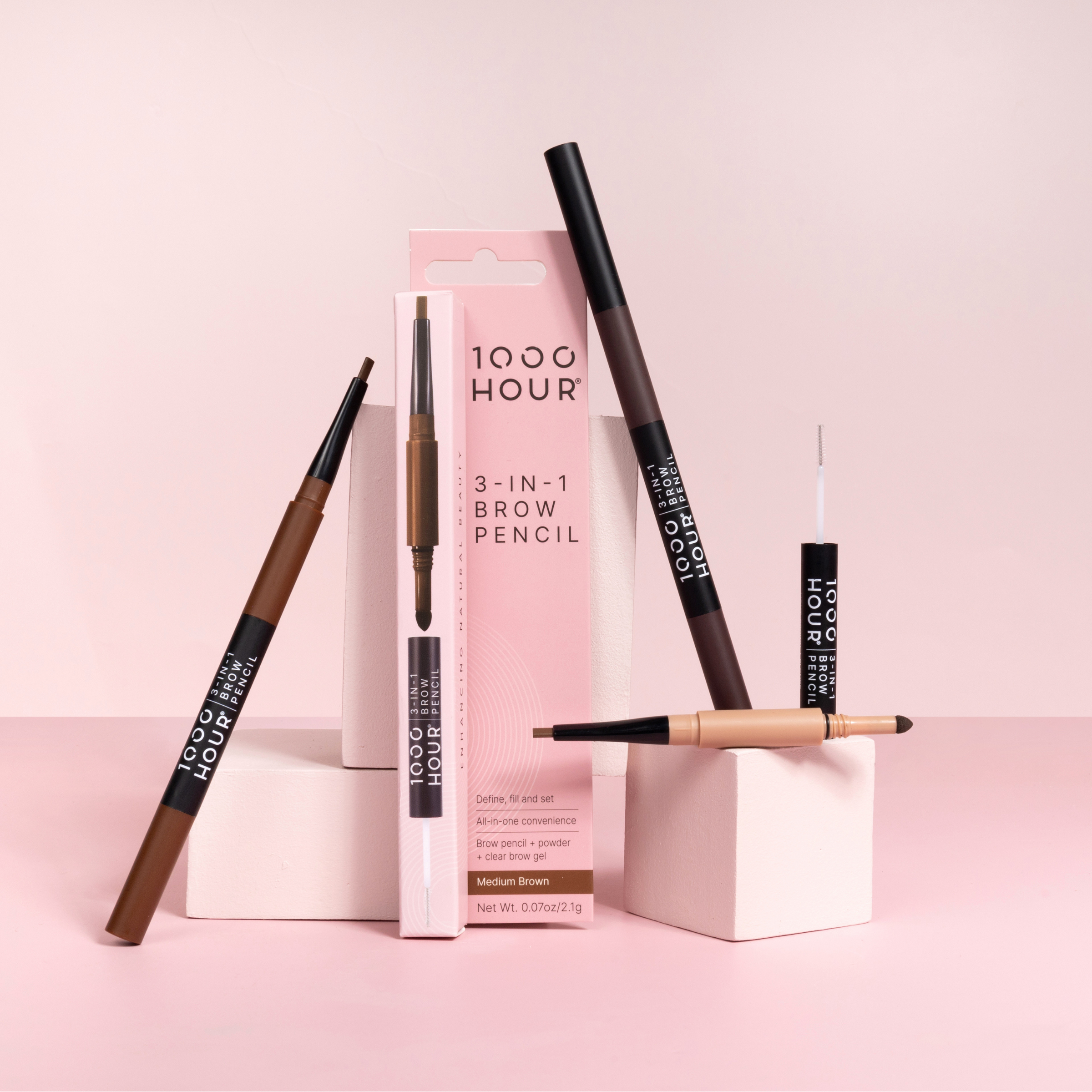 1000 Hour 3-In-1 Brow Pencil Medium Brown
