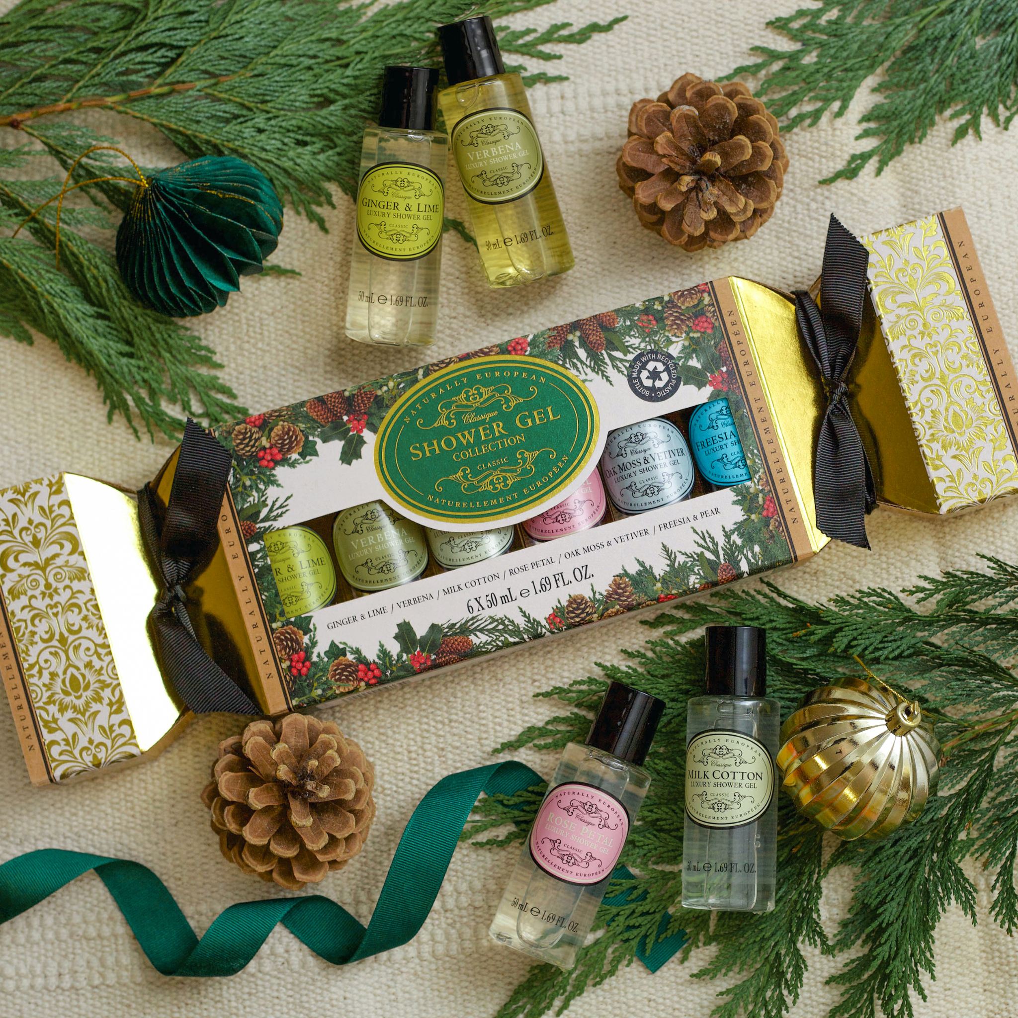 Naturally European Naturally European Mini Shower Gel Collection Cracker 6 x 50ml