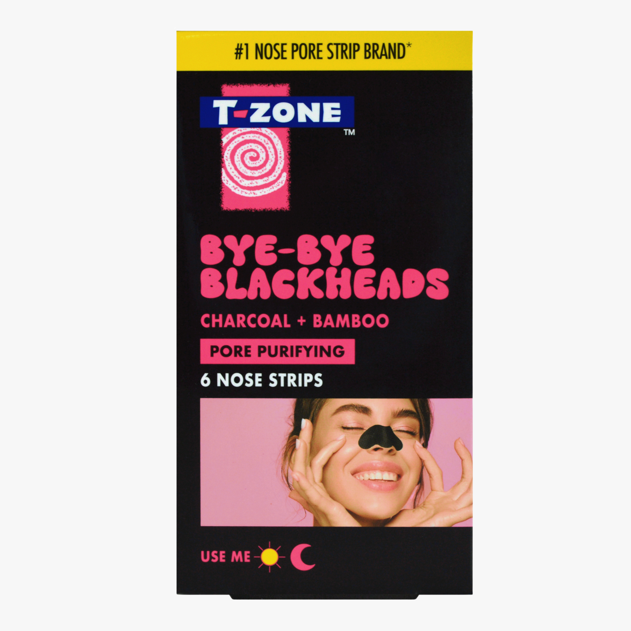 T-Zone Bye-Bye Blackheads Charcoal & Bamboo Nose Pore Strips 6 Pack