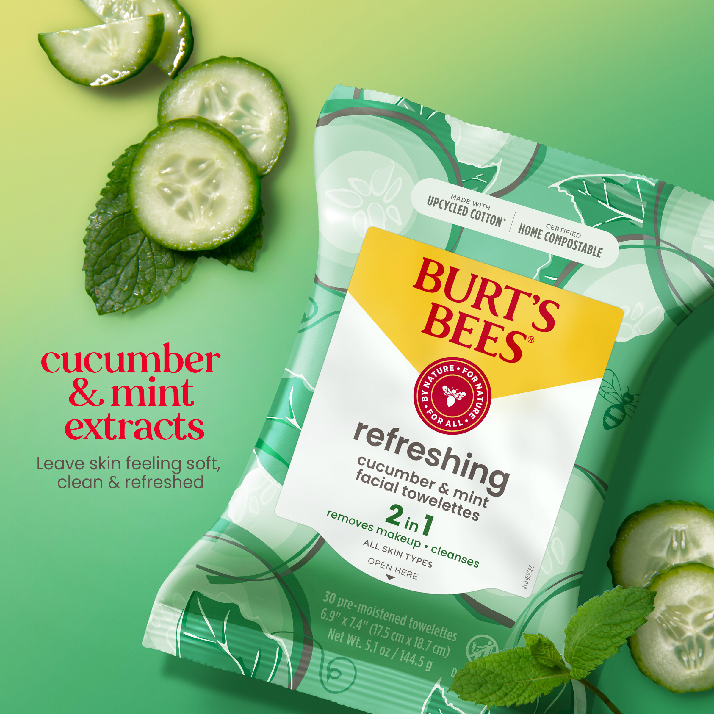 Burt's Bees Cucumber & Sage Facial Cleansing Towelettes