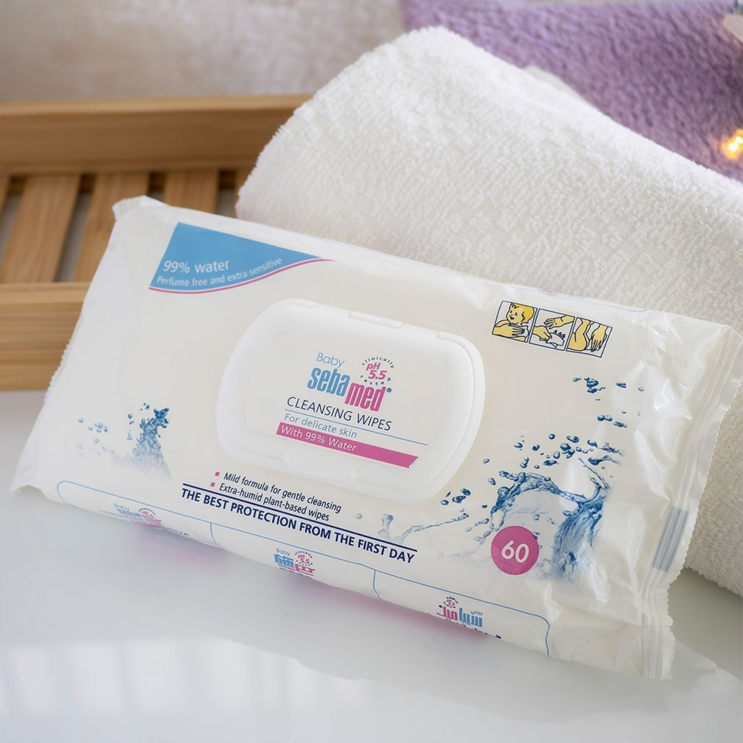 Baby Sebamed Cleansing Water Wipes 99% water