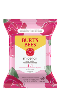 Burt's Bees Micellar Facial Cleansing Towelettes with Rose Water (30)