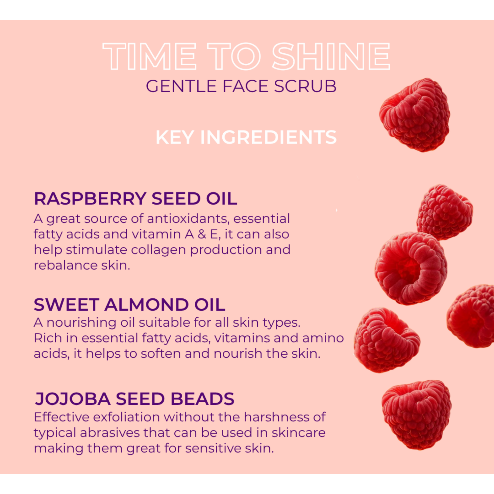 Evre Time To Shine Raspberry & Almond Gentle Face Scrub 100ml