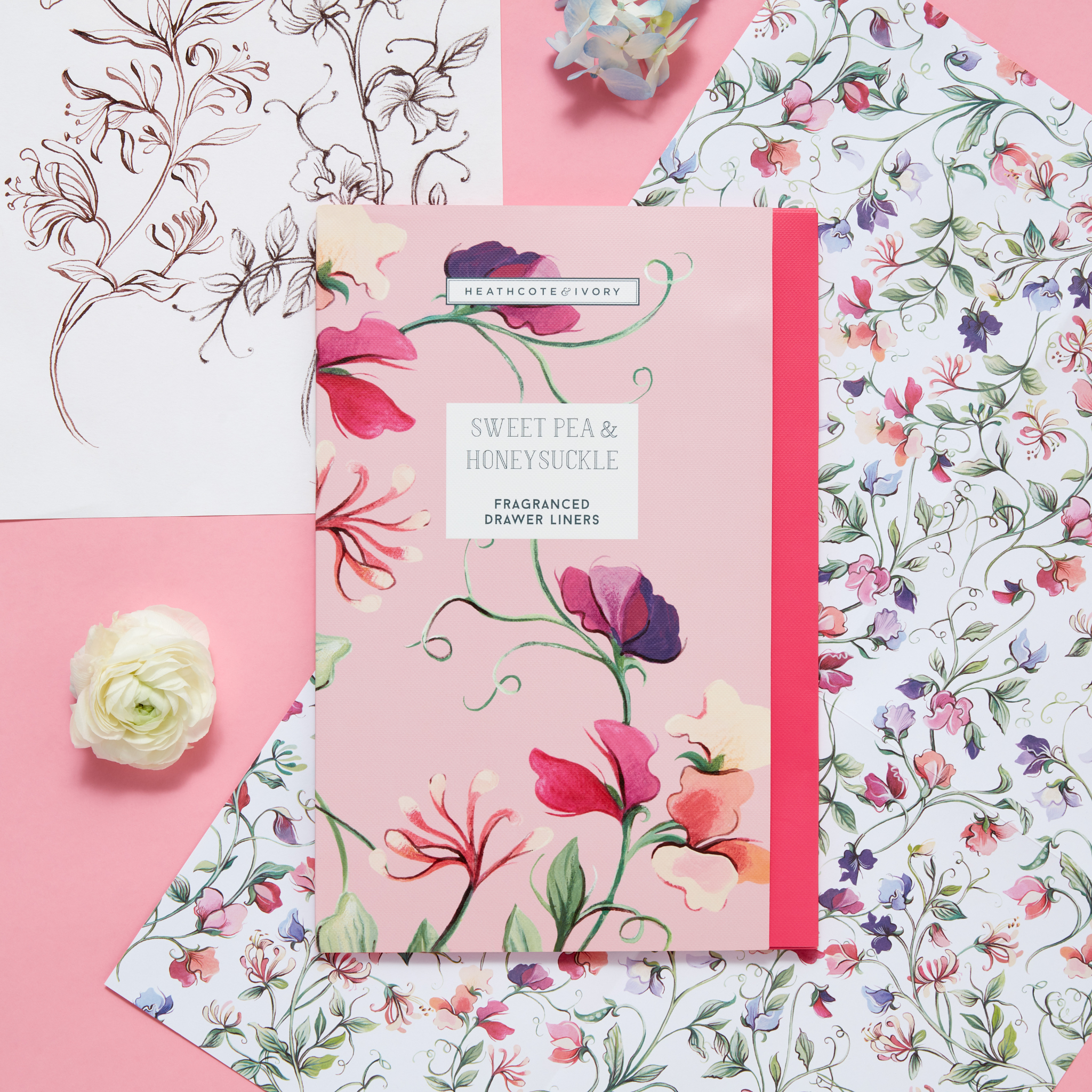 Heathcote & Ivory Sweet Pea & Honeysuckle Fragranced Drawer Liners