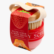 Tropical Fruit Strawberry & Papaya Body Scrub & Brush Set 150g