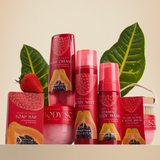 Tropical Fruit Strawberry & Papaya Body Scrub & Brush Set 150g