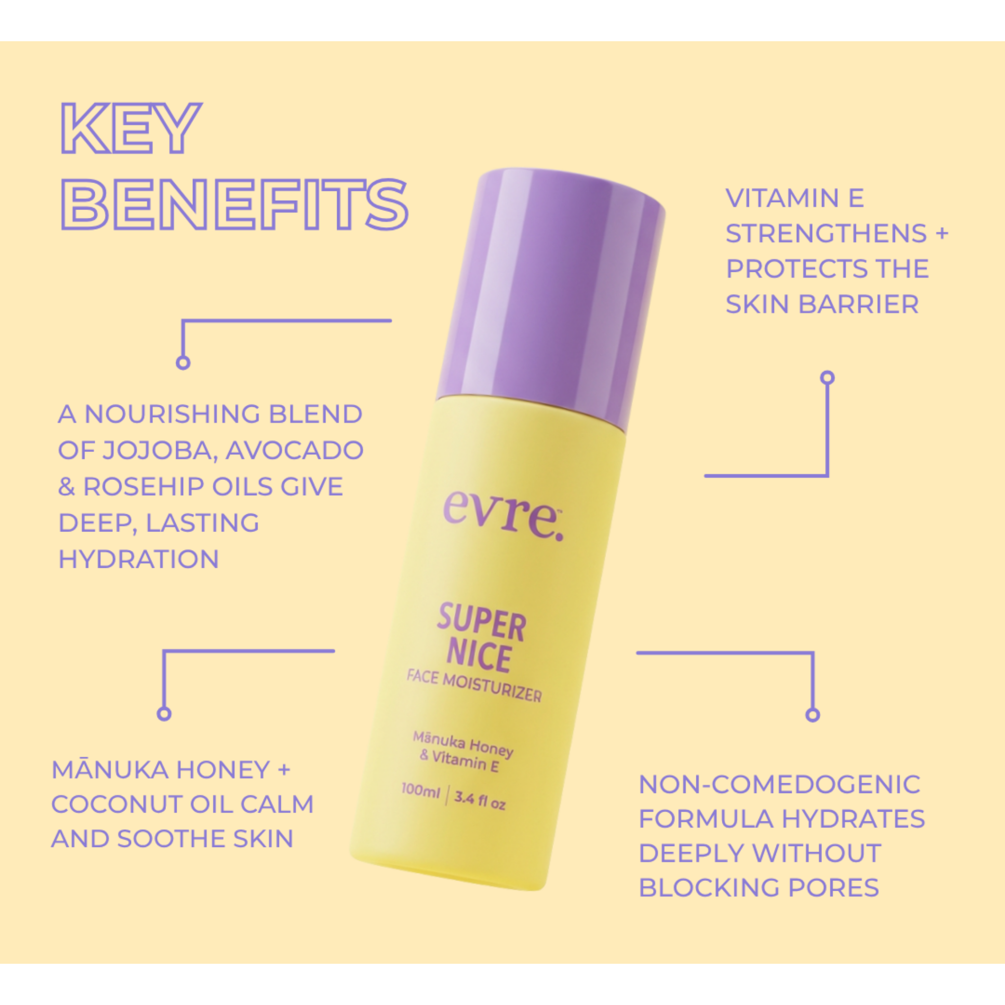 Evre Super Nice Mānuka Honey & Vitamin E Face Moisturiser