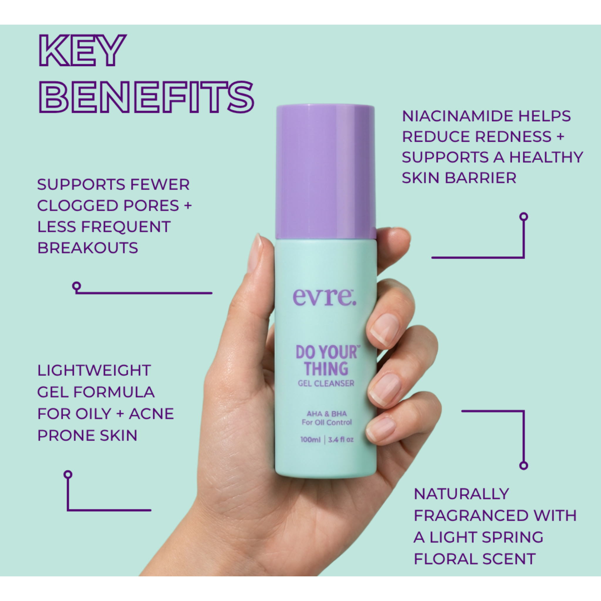 Evre Do Your Thing AHA & BHA Gel Cleanser for Oil Control 100ml