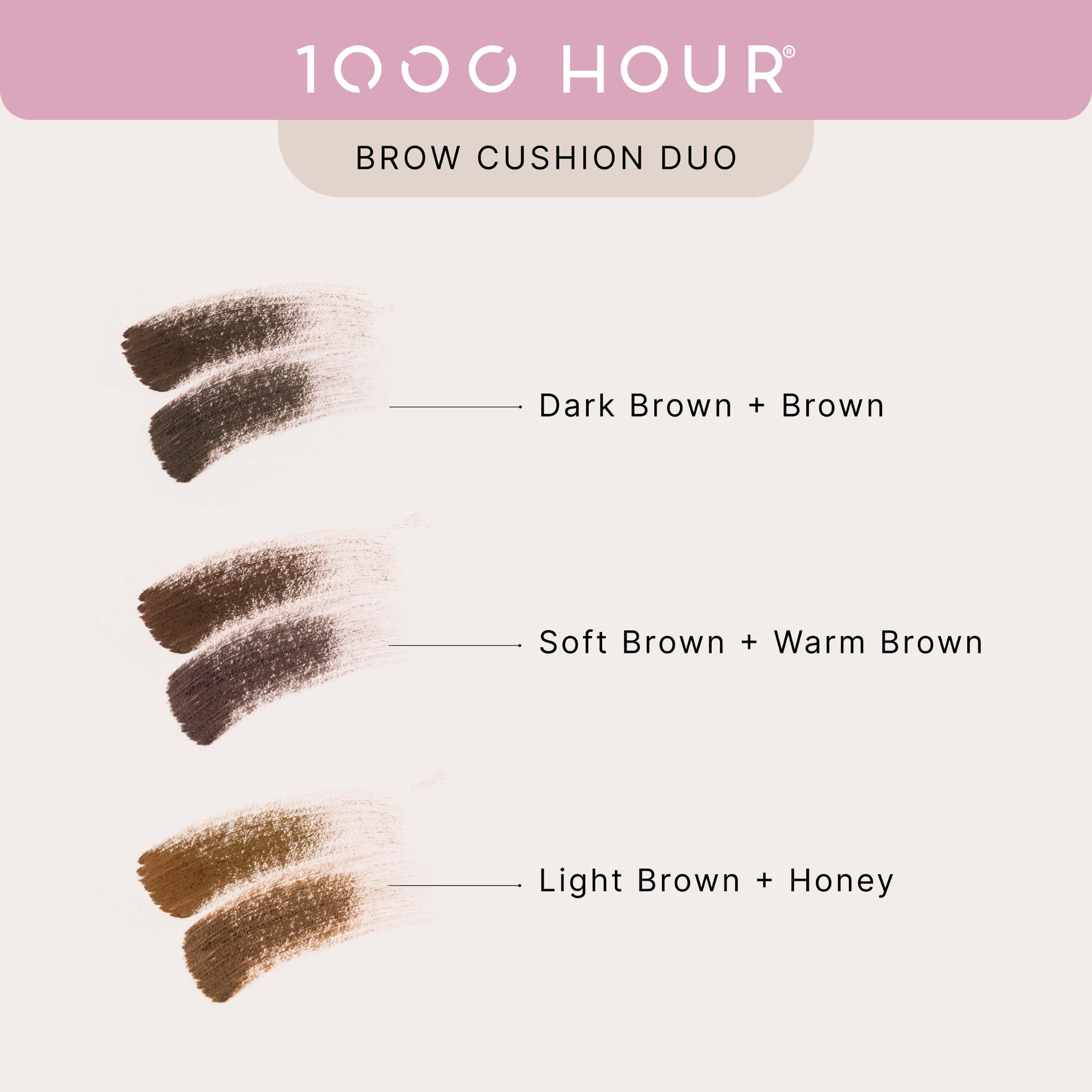 1000 Hour Brow Cushion Duo Soft Brown/Warm Brown 6g