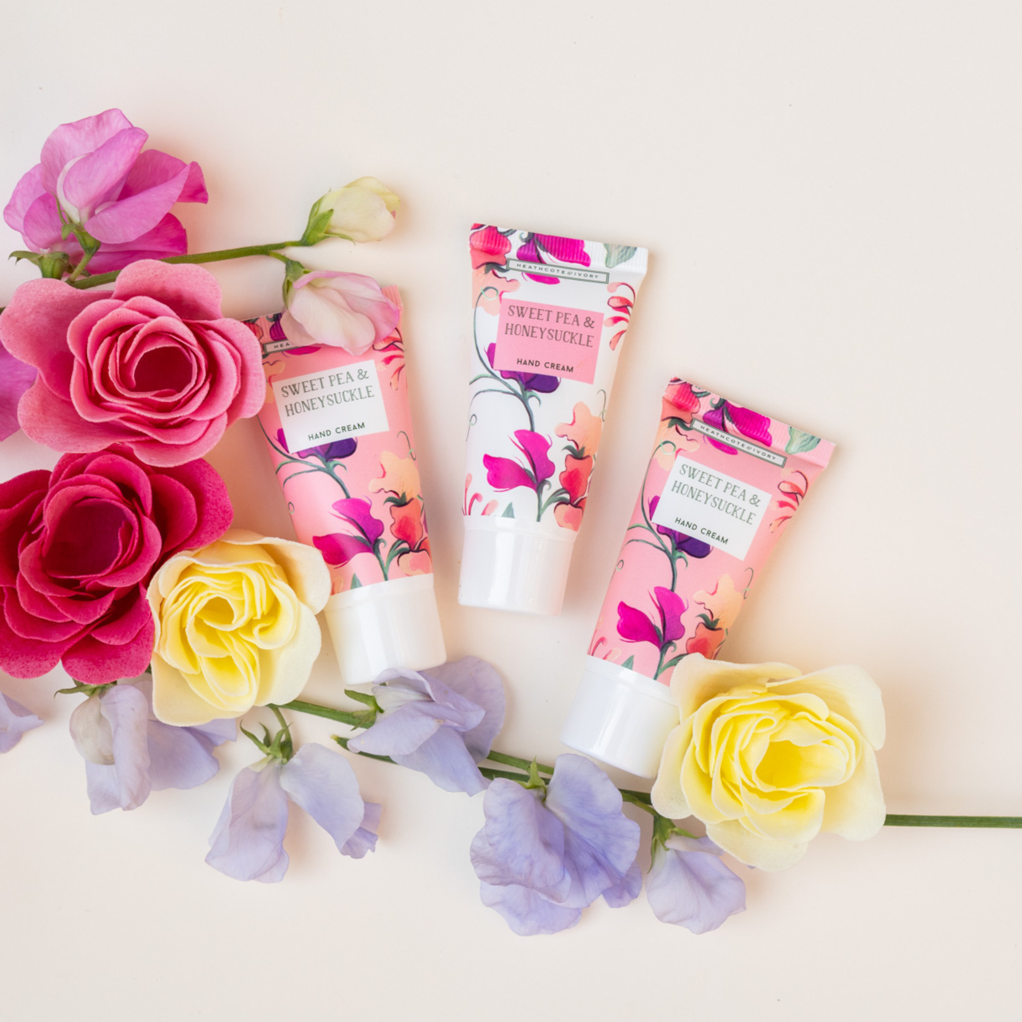 Heathcote & Ivory Sweet Pea & Honeysuckle Hand Cream Collection