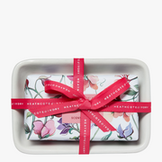 Heathcote & Ivory Sweet Pea & Honeysuckle Scented Soap on a Dish