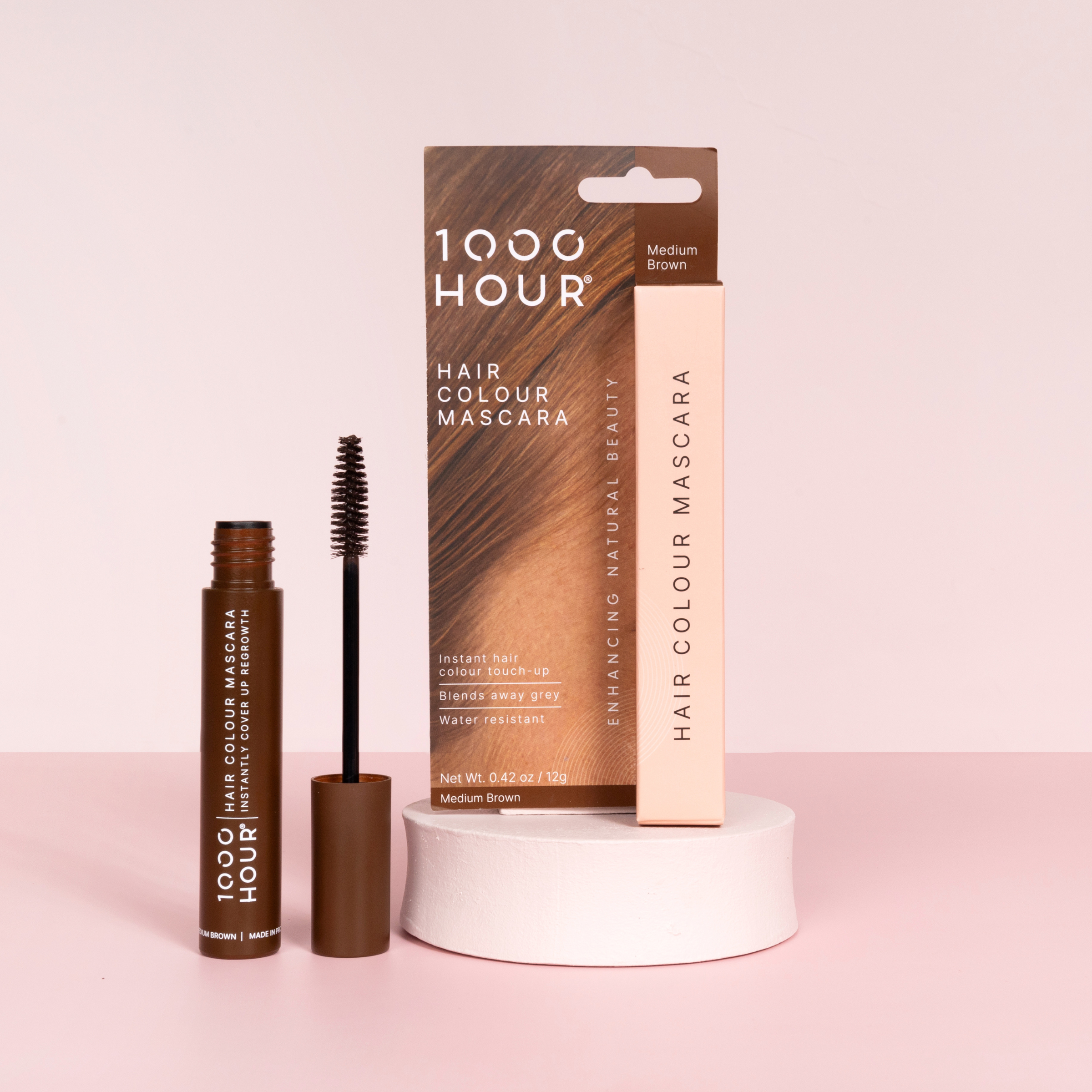 1000 Hour Hair Colour Mascara Medium Brown 12ml