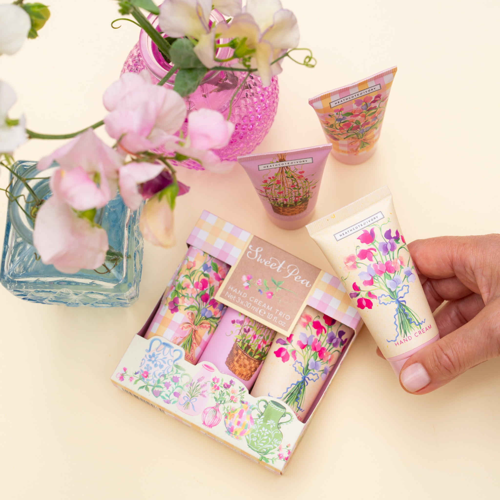 Heathcote & Ivory Sweet Pea Hand Cream Trio