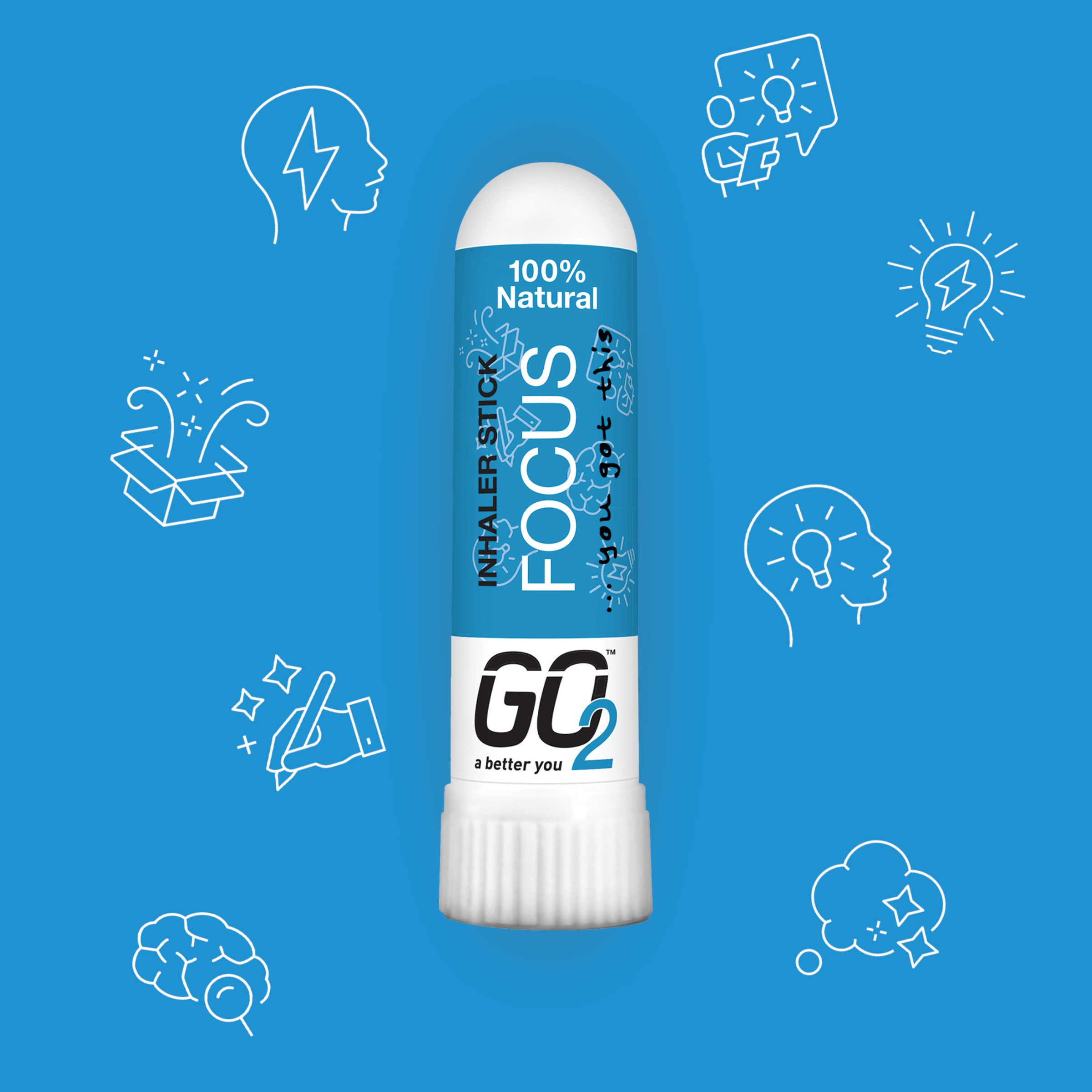 GO2 Essential Oil Focus Inhaler Stick 1ml