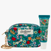 Cath Kidston Brown Ditsy Mini Keyring Bag with Lip Balm 10ml