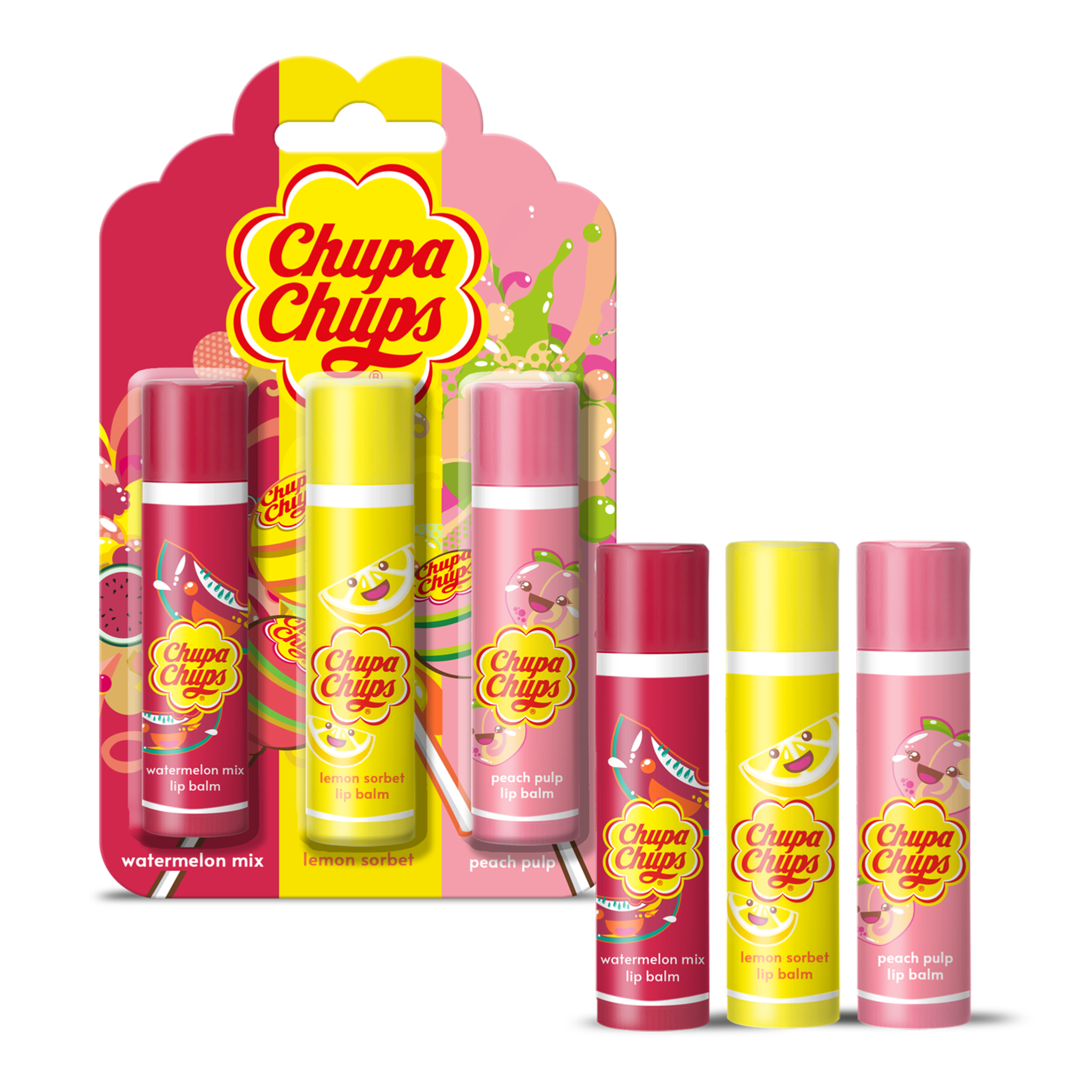 Lip Balm Trio - Watermelon, Peach & Lemon 4g