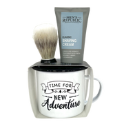 Men's Republic Mug with Shaving Cream and Beard Brush