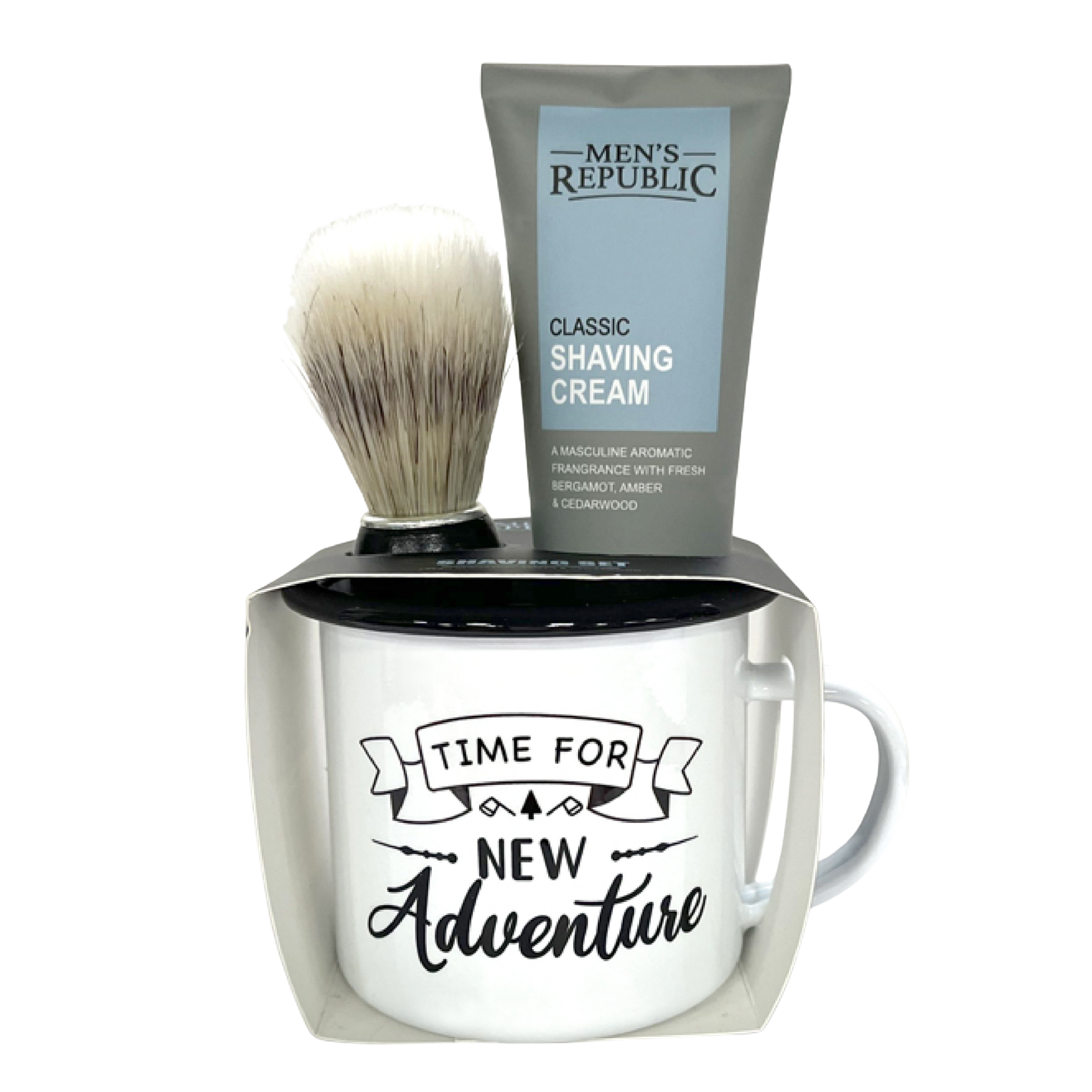 Men's Republic Mug with Shaving Cream and Beard Brush