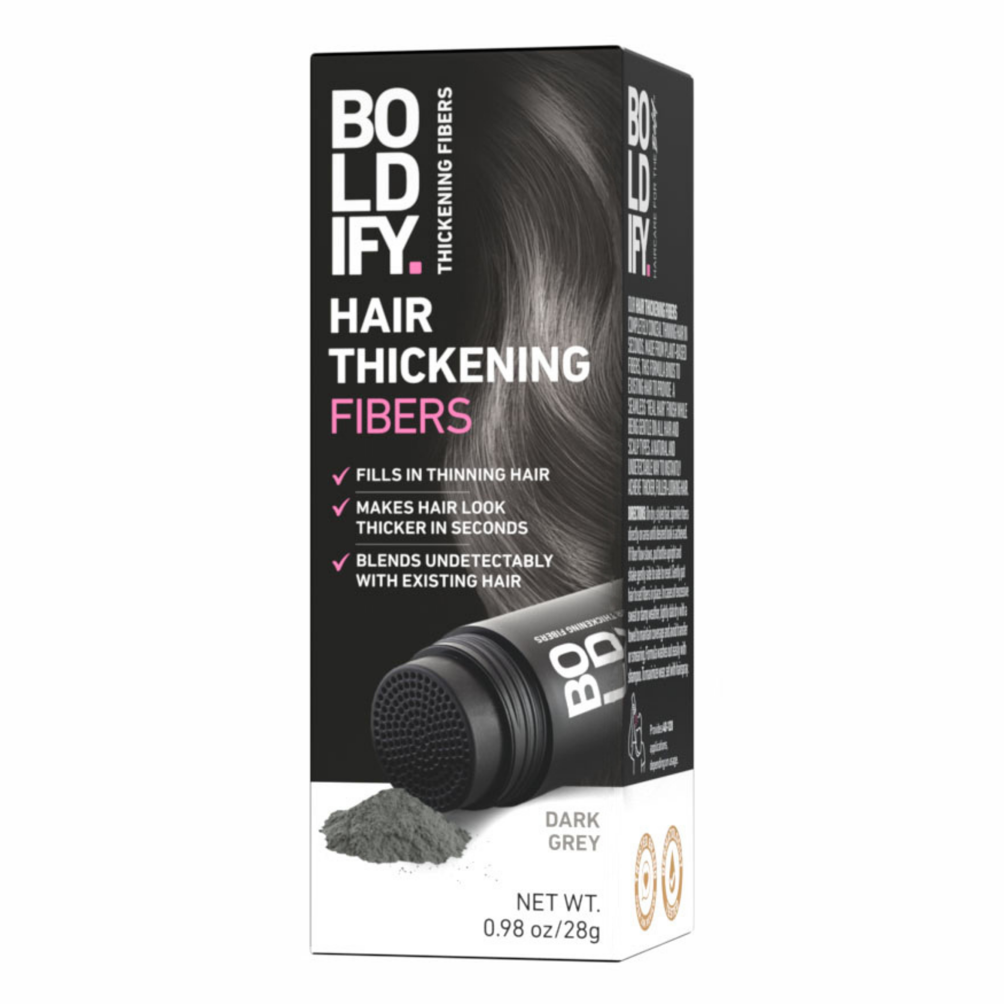Boldify Hair Fibers Dark Grey 28g