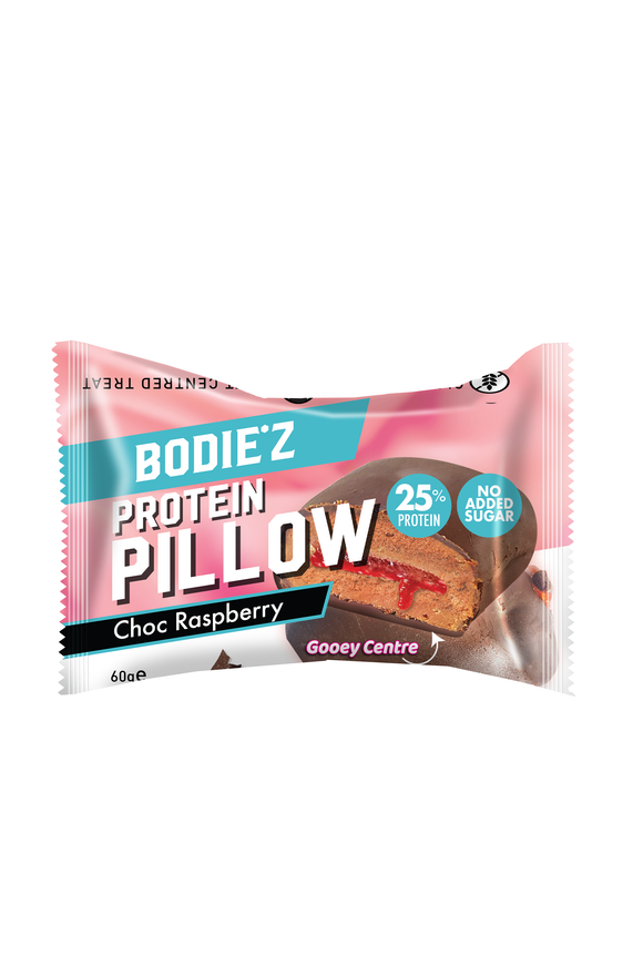 Bodie'z Protein Pillows Choc Raspberry 60g- 12 Pack